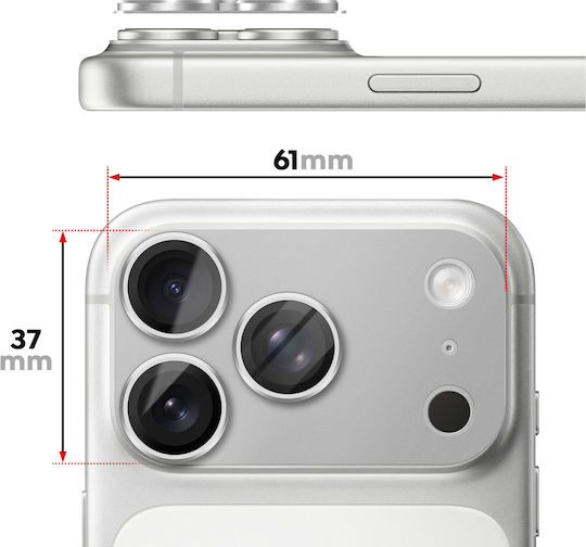 Protecție Lentilă Cameră Avizar Iphone 17 Pro Cadru Monobloc din Aluminiu Argintiu