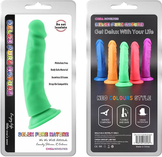 Realistisches Dildo mit Hoden und Saugnapf Grün 22.5cm