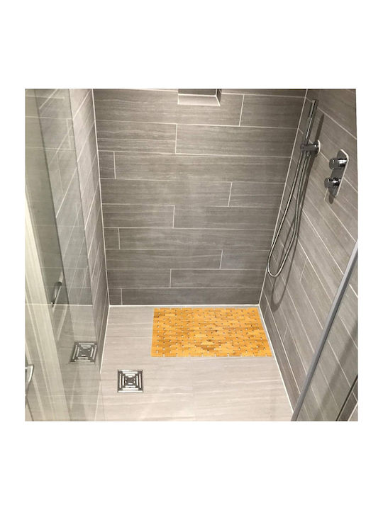 Covoraș Antiderapant De Baie Din Lemn ZR1FA03QWS96 Maro 60x40 cm