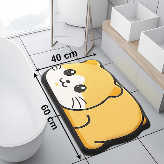 Antiderapant Covoare De Baie ZD1BAT3QWSHHAMSTER Portocaliu/Alb 60x40cm