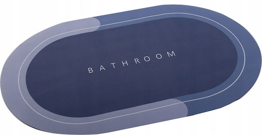 Covoraș Antiderapant De Baie Din Microfibra Oval ZK12713QWS66 Nuanțe De Albastru Și Violet 58x38cm