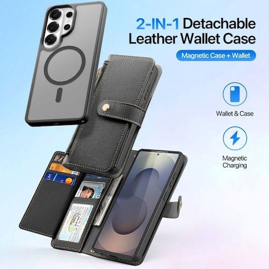 Dux Ducis Lawa Series Wallet Detachable Hard Case Black Samsung Galaxy S26 Ultra 5g
