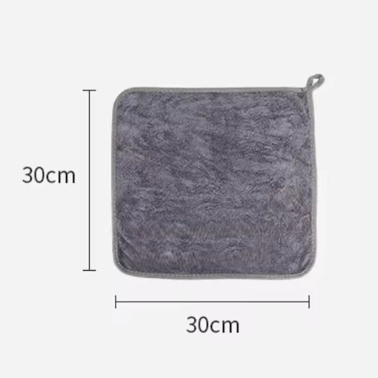 Lavetă Din Microfibră De Curățenie Uscare Lustruire Pentru Materiale Plastice Pentru Interior - Tabloul De Bord Mașină 400gsm Gri 30x30cm
