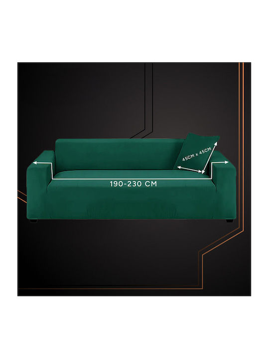 Ελαστικό Κάλυμμα Τριθέσιου Καναπέ Dark Green 230εκ.
