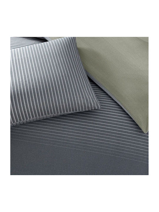 Tac Set Huse Pentru Pilote 100% Bumbac 200x220cm Dublu Cu 2 Fețe De Pernă & 1 Cearșaf Marwen Stripes