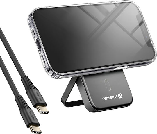 Swissten Magsafe Iphone 12 Mini Pack Dual-material Case 5000 Mah Powerbank Transparent