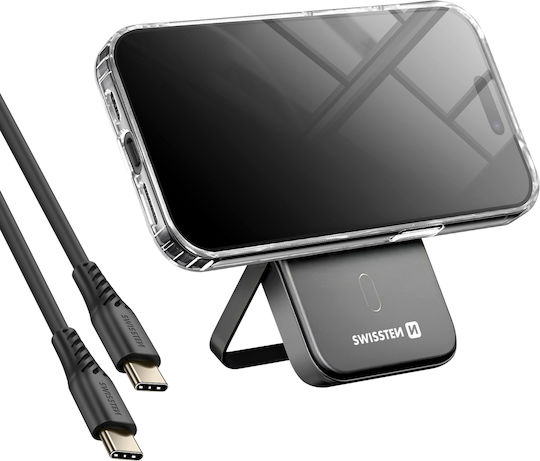 Swissten Magsafe iPhone 15 Plus Pack Doppelschicht Hülle 5000 mAh Powerbank Transparente