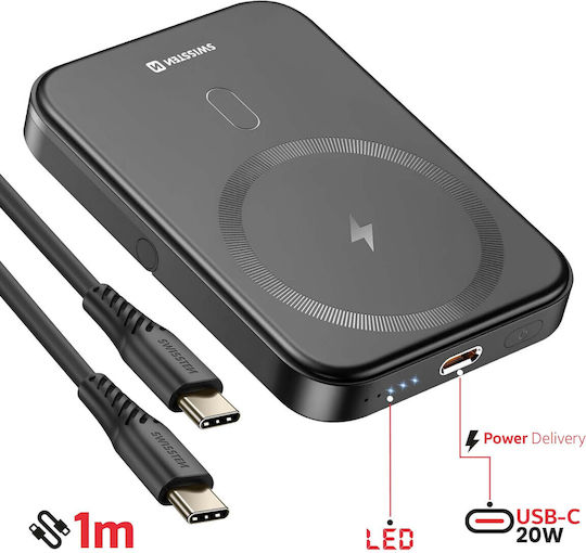 Swissten Magsafe Pack iPhone 14 Pro Dual-Material Hülle 5000 mAh Powerbank Transparente