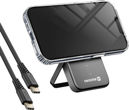 Swissten Magsafe Pack iPhone 14 Plus Dual-Material Hülle 5000 mAh Powerbank Transparente