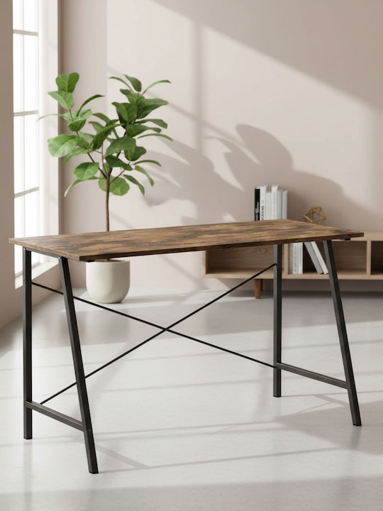 Birou Din Lemn Negru cu Picioare Metalice 100x46x75cm