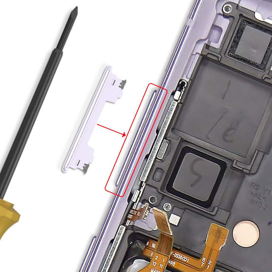 Samsung Резервен Бутон За Регулиране На Звука Galaxy S21 Fe Сервизен Комплект Лавандулов