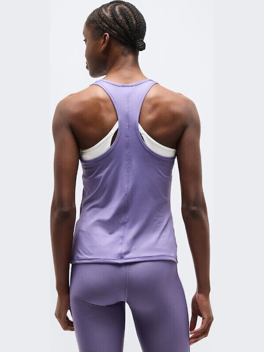 Racer Women's Sports Sleeveless Blouse with Mesh Purple