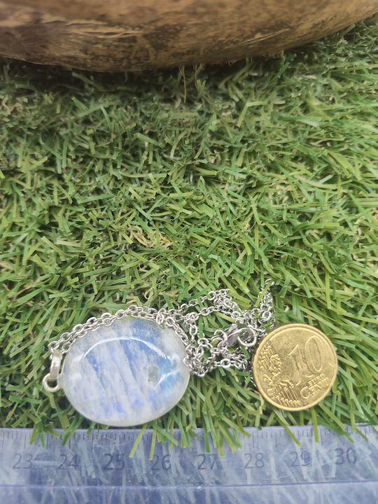 Silberne Halskette mit Mondstein – Kette aus Edelstahl
