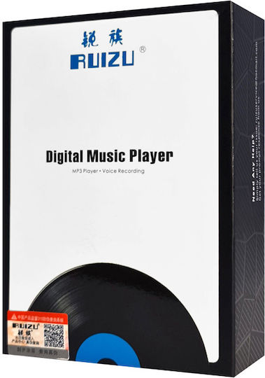 Ruizu MP3 Player 16GB with 1.8" Touch Screen Black D50-16GB