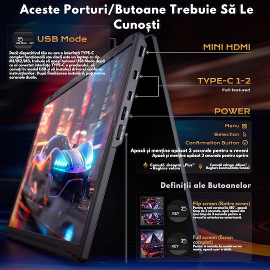 Qova Arzopa Z1 FC Dual IPS Monitor Portabil 15.6" FHD 1920x1080