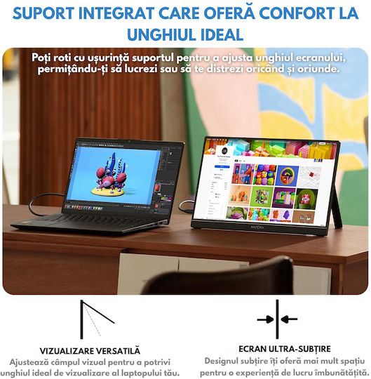 Qova Arzopa A1 Max IPS HDR Monitor Portabil 17.3" FHD 1920x1080 Gri