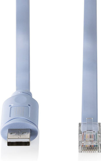 Digitus USB 2.0 Cable USB-A Male - RJ45 / USB-A Male Light Blue 1.8m DA-70173