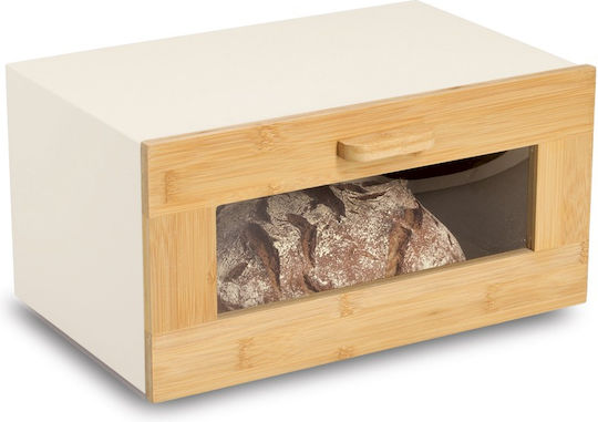 Zeller Cutie de Pâine cu Capac din Bambus Bej 36x23x20cm