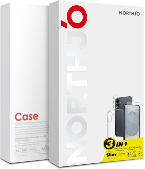 Northjo Silicone Back Cover Set with Tempered Glass Transparent for Galaxy S26 Ultra