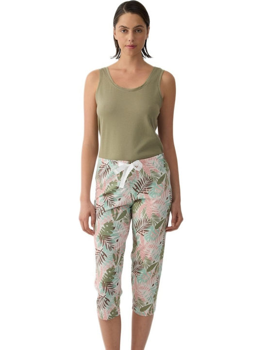 Minerva Summer Cotton Women's Pyjama Trousers Khaki