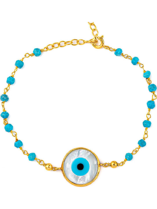 George Art Jewels Women's Bracelet with Eye Design Gold Plated Silver