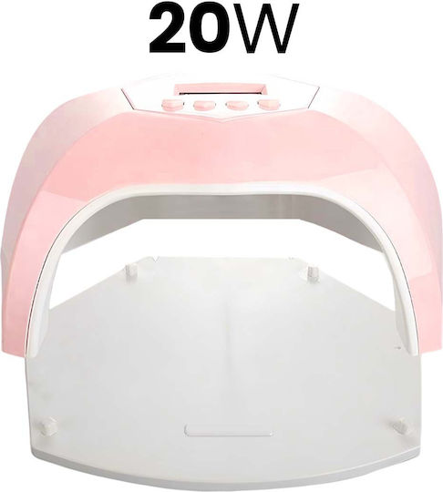 Avizar 20W UV Nagellack Aushärtungslampe 42 LEDs Digitalanzeige Weiß Rosa