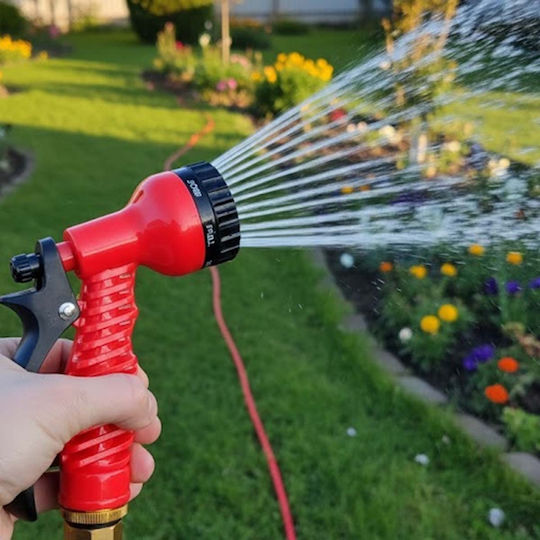 Avizar Gartenschlauch 7,5m Ausziehbar Bis 37m Multifunktions Sprühpistole Rot
