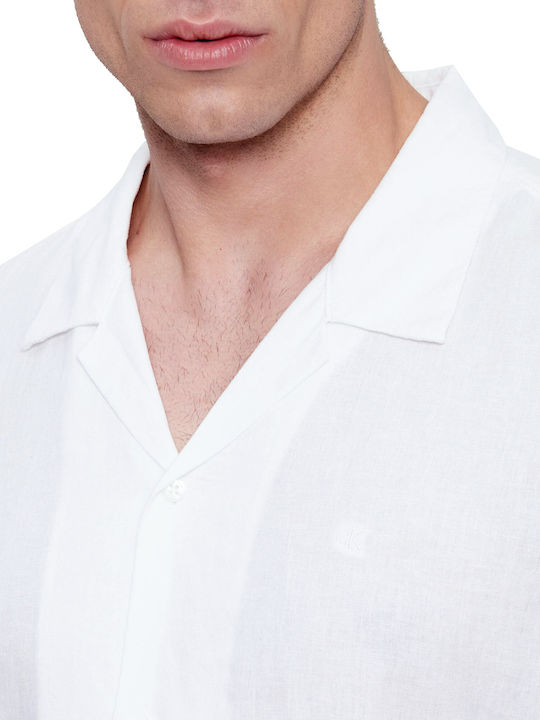 Calvin Klein Λινό Πουκάμισο Λευκό