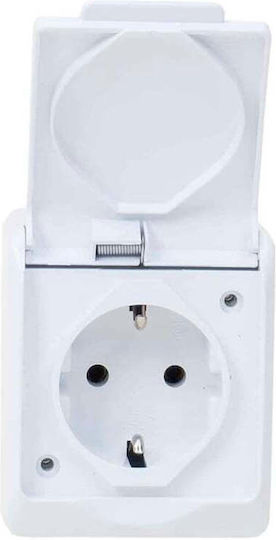 Single Waterproof Power Socket White