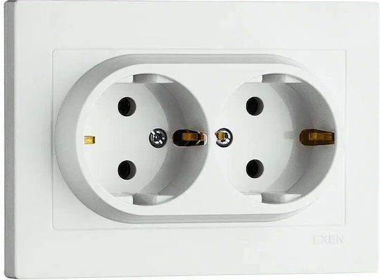 Dublă Priză Electrică Albă