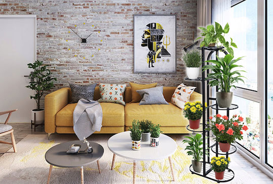 Suport Metalic Negru Pentru Plante 45x23x108 cm