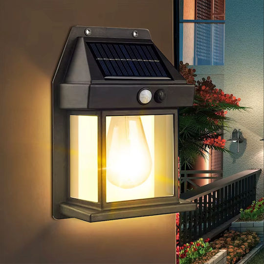 Lampa Lampa Solară Alb Cald cu Senzor de Mișcare și Fotocelul IP65 17x12x5.8cm