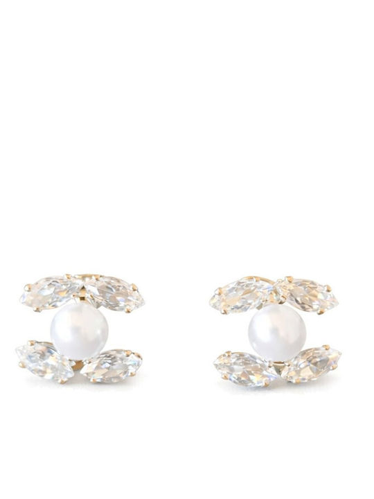 Eluna Earrings Made Of Steel With Pearls
