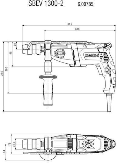 Metabo 600785000 Hammer Drill 1300W