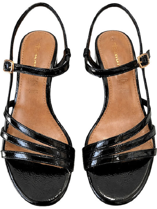Damen Sandalen Schwarz Leder