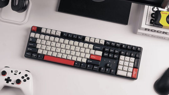 Keychron J5 QMK KJ5-H1Z Tastatură Gaming Mecanică Fără Fir cu Comutatoare Keychron Super Red și Iluminare RGB (Engleză SUA) Albastru Închis