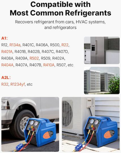 Vevor Φορητός Ανακτητής Ψυκτικού Μέσου 1 Hp 220v 50hz Διπλός Κύλινδρος Ac 1450 Rpm Ανακύκλωση Hvac Αυτοκίνητα & Οικιακά Κλιματιστικά Lmhsjbxsysdj1q2hj001v2