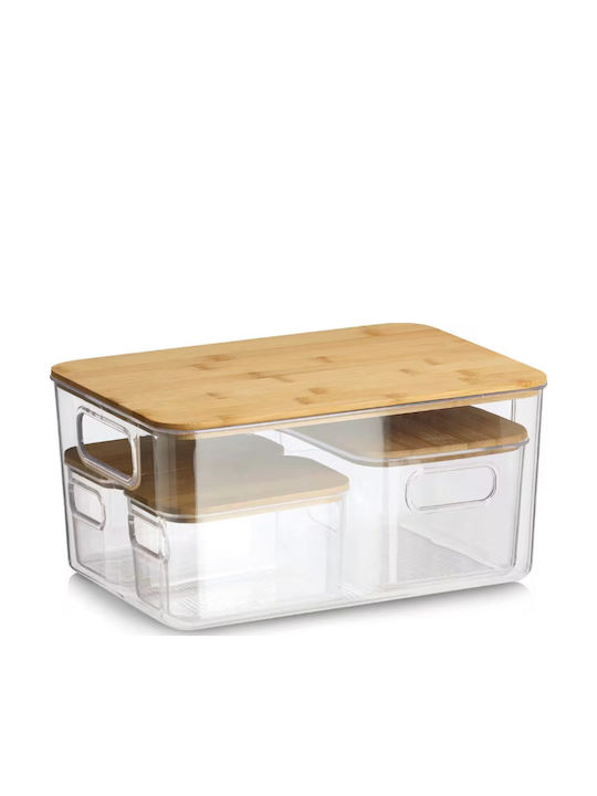 Zeller Cutie De Depozitare Din Plastic Cu Capac Transparent 31x22x15cm 4 Bucăți