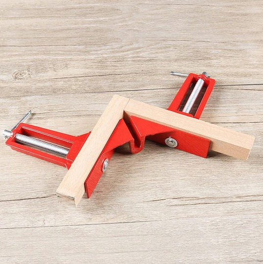 Set 4 Gehrungsklemmen Zola Holz Metall 90-Grad Winkel 75x15 Mm Rote