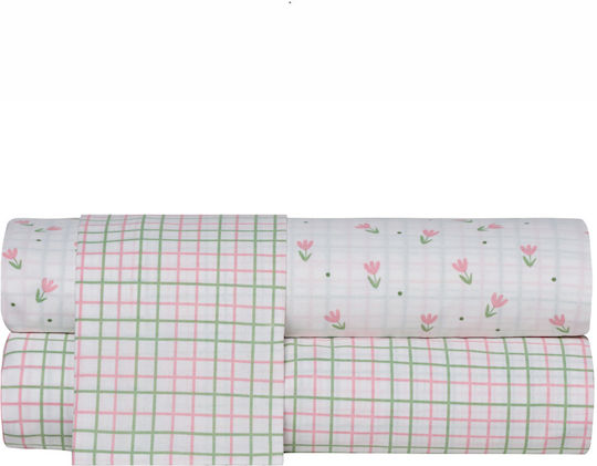 Kentia Set Baby Sheets Cradle Cotton White 60x120cm 2pcs