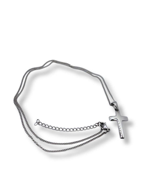 Männlicher Stahlkreuz mit Kette