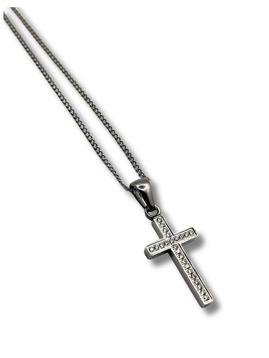 Women's Cross Made of Steel with Chain