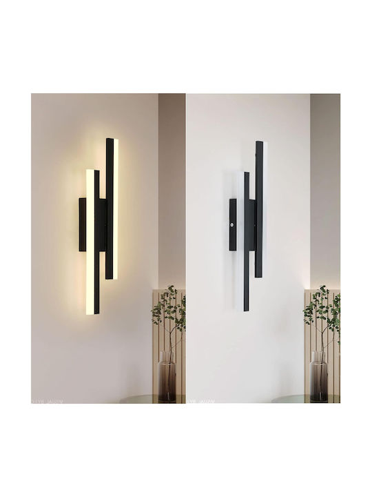 Lampa De Perete Modernă Cu LED Integrat Și Lumină Alb Rece Neagră 50x3cm