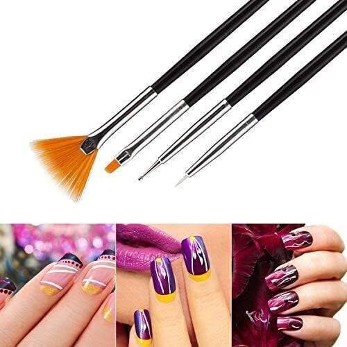 Set 15 Perii Manichiură Pedichiură Zola Designuri Precise Perii Sintetice Moi Mânere Din Plastic Negru
