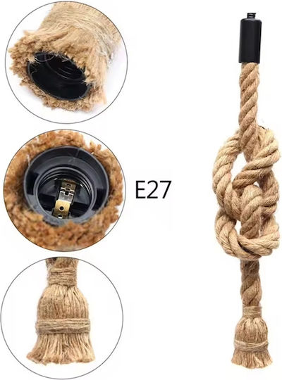Zola Deckenleuchte Schwarz mit Seil