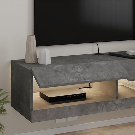 Moon TV Stand with LED Lighting Gray L120xD33.8xH30cm
