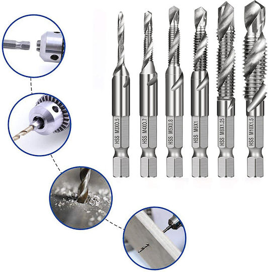 Burghie HSS Cu Cap De Foraj Hexagon Pentru Metal 0.5mm / 0.7mm / 0.8mm / 1.25mm / 1.5mm / 6.35mm