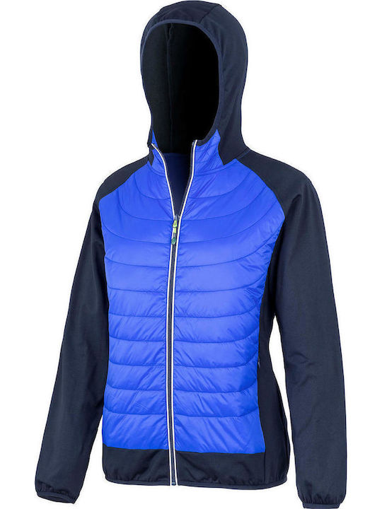 Kurz Damen Puffer Jacke Wasserdicht für Winter Royal/Navy