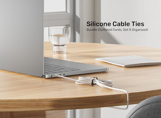 Unitek Cable Organizer Silicone Flexities 5pk 2xblack 3xgrey 135x10mm Ot1095a