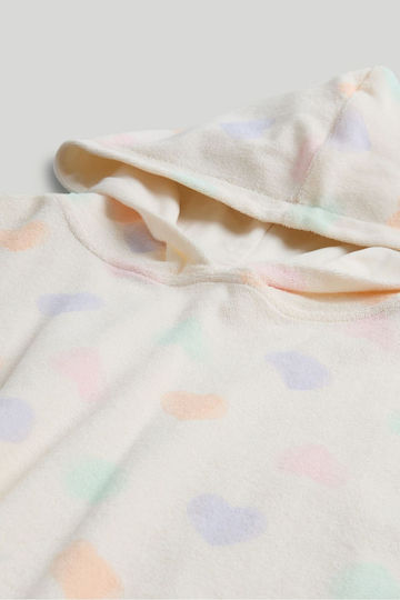 Mothercare Βρεφικό Πόντσο-Μπουρνούζι με Κουκούλα Εκρού